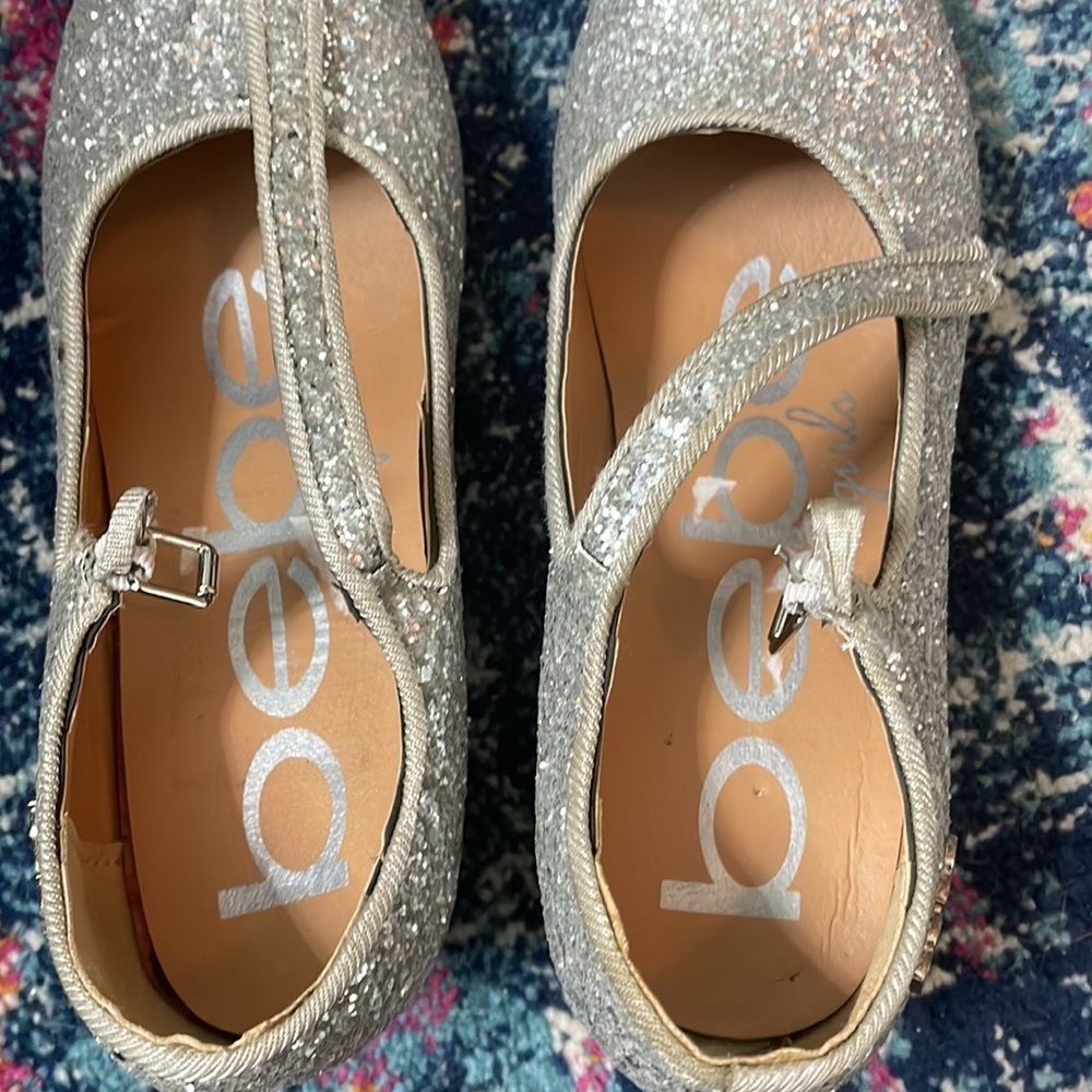 Bebe silver glitter sparkle Mary janes dress Shoes - Picture 7 of 7